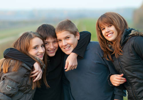 group of young kids smiling